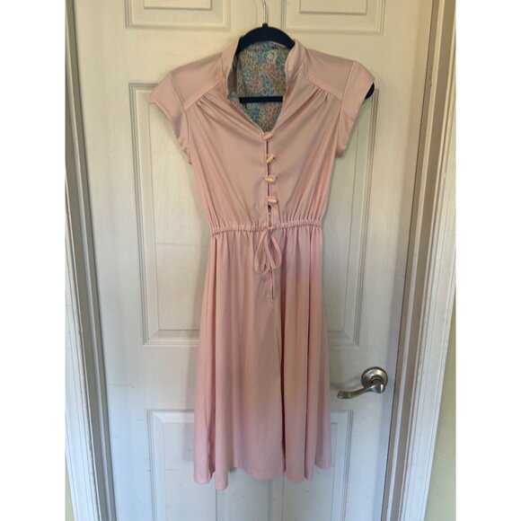 Vintage 70's Handmade Knee Length Cap Sleeve Dress Size Small - Picture 1 of 12